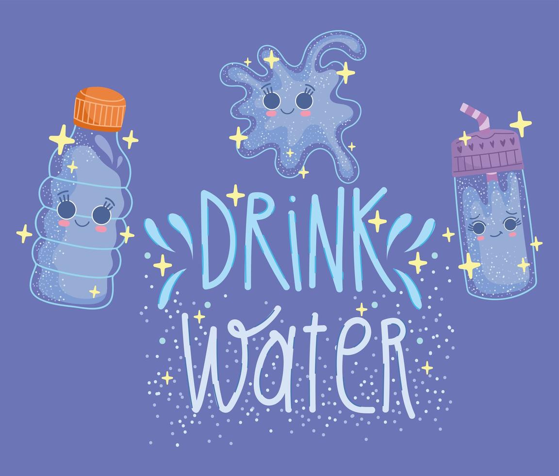 beber agua dibujos animados vector