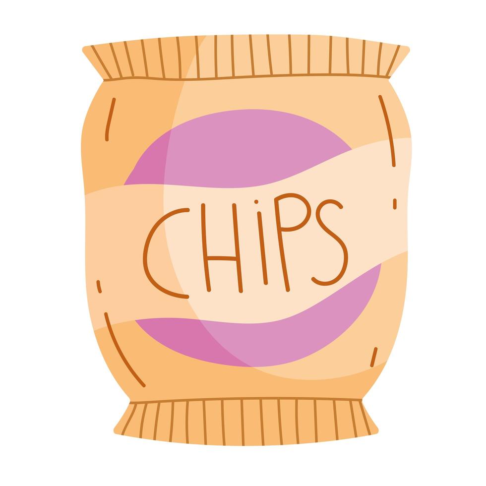 chips pack snack vector