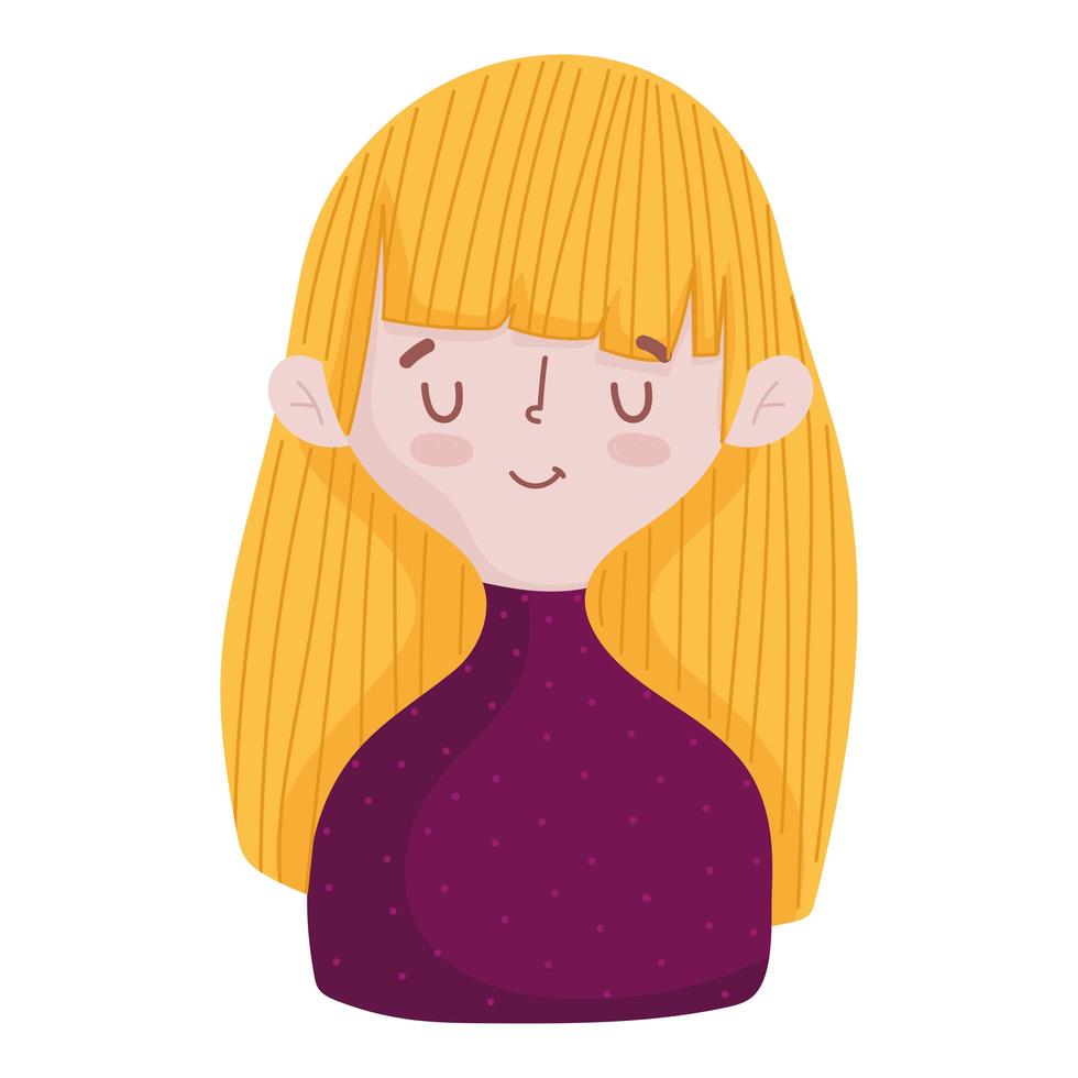 blond girl cartoon vector