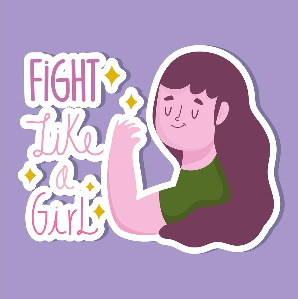 lettering fight a like girl vector