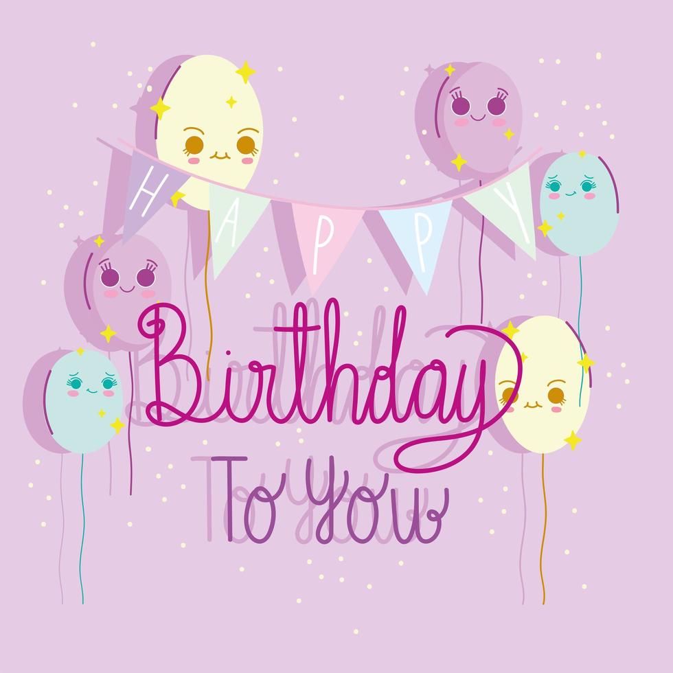 birthday lettering celebration vector