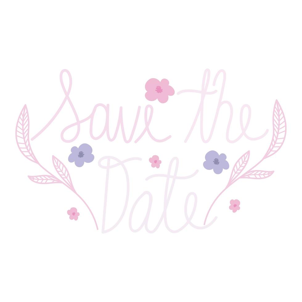 save the date flowers vector