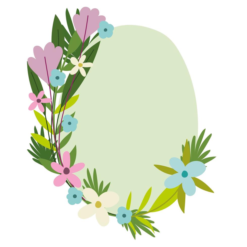 flowers leaf frame vector