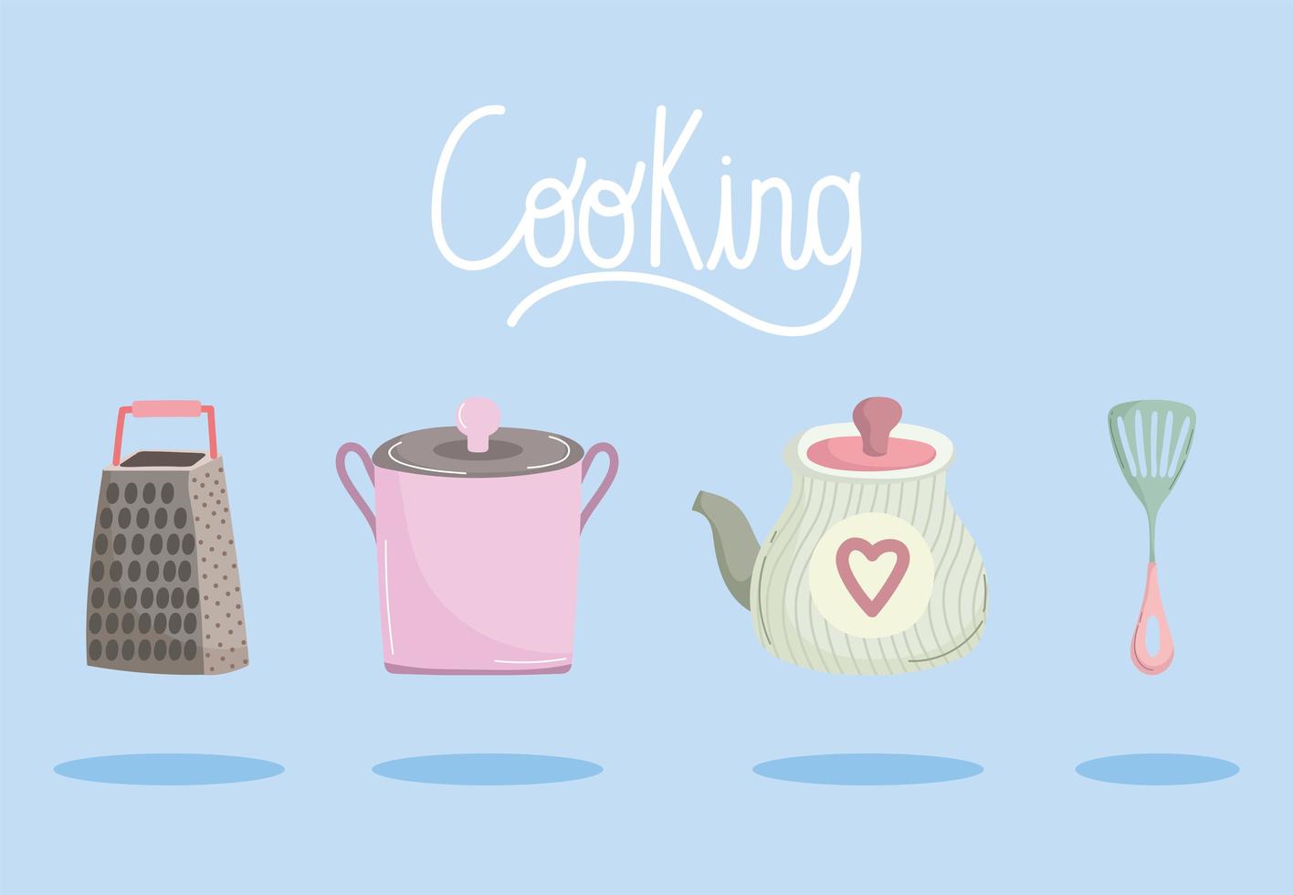 cooking kitchenware set vector