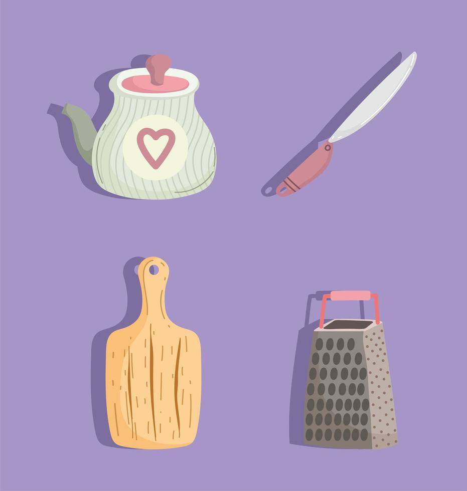 iconos de utensilios de cocina vector