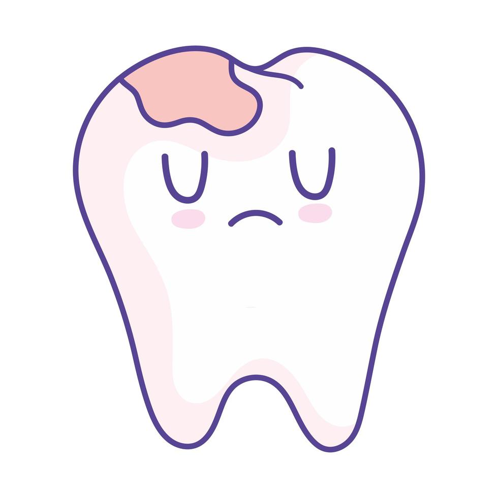 tooth decay cute vector
