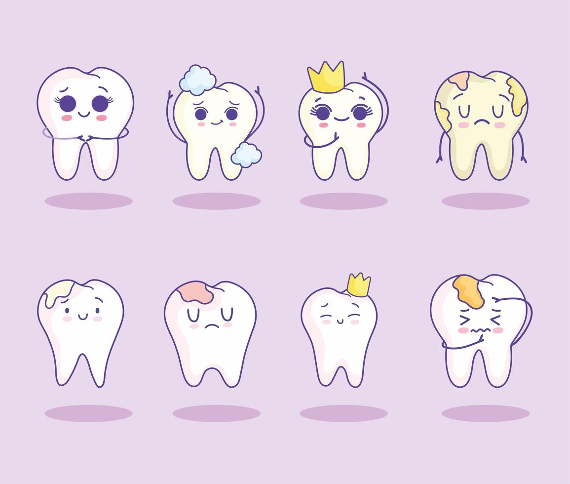 set of teeth vector