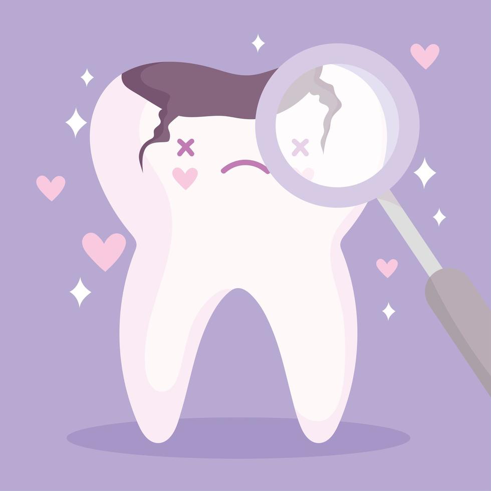 broken tooth cute vector