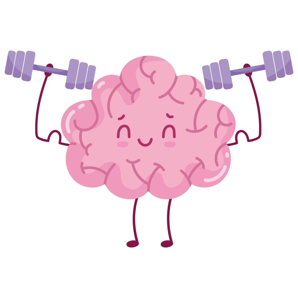 cute brain making exercise vector