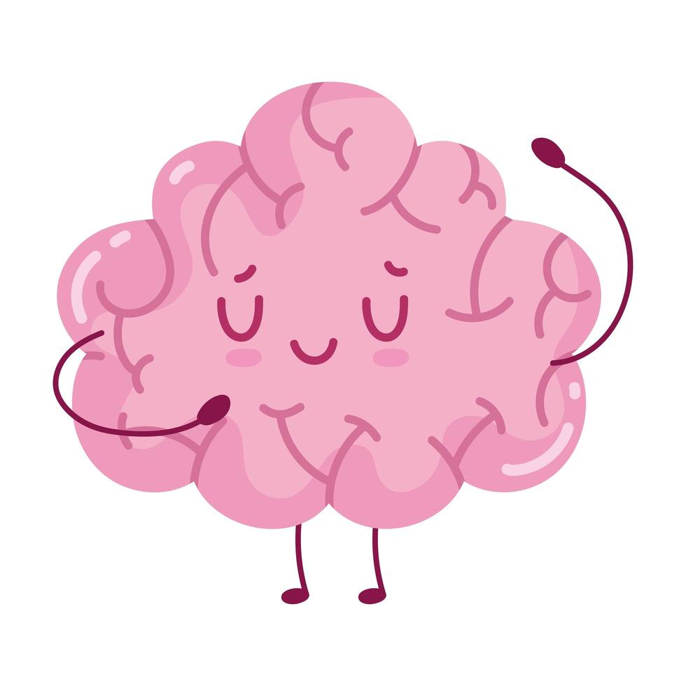 brain cute cartoon vector