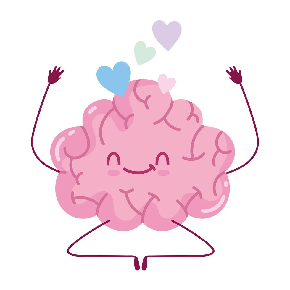 lindo cerebro adorable vector