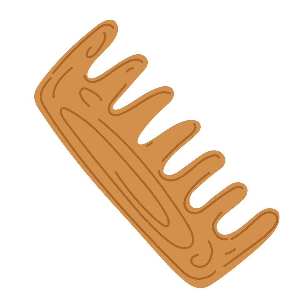 wooden comb for hair vector