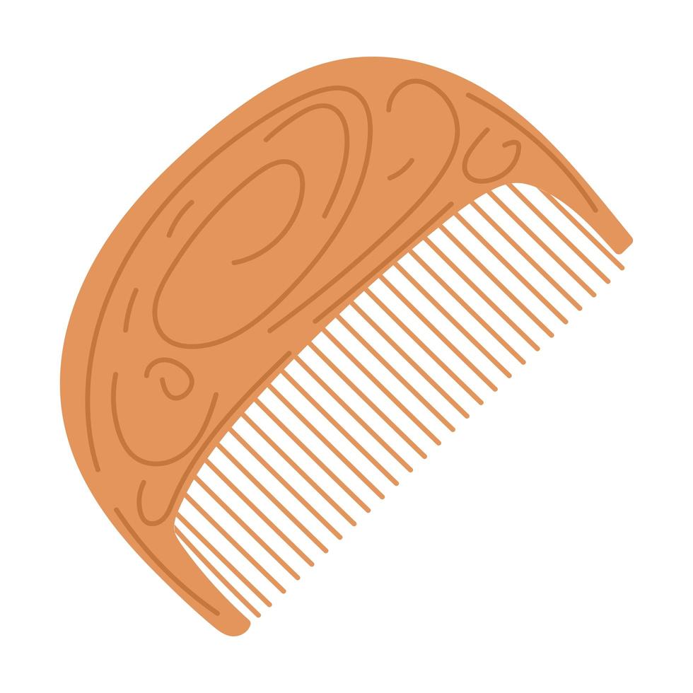 wood comb accessory vector