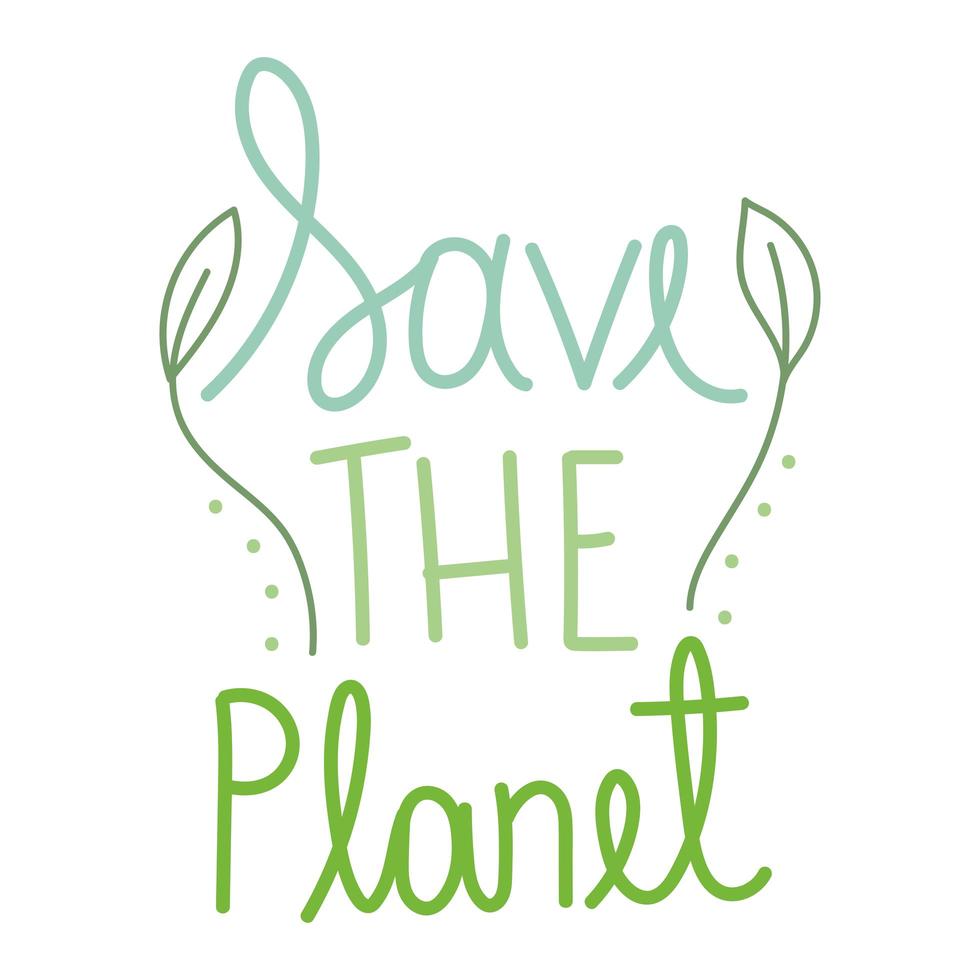 salvar el planeta fuente vector