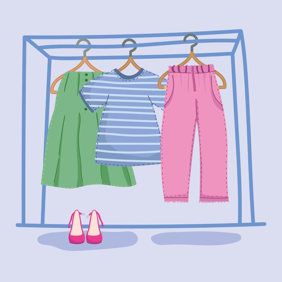 clothes hang on a shelf 3677090 Vector Art at Vecteezy