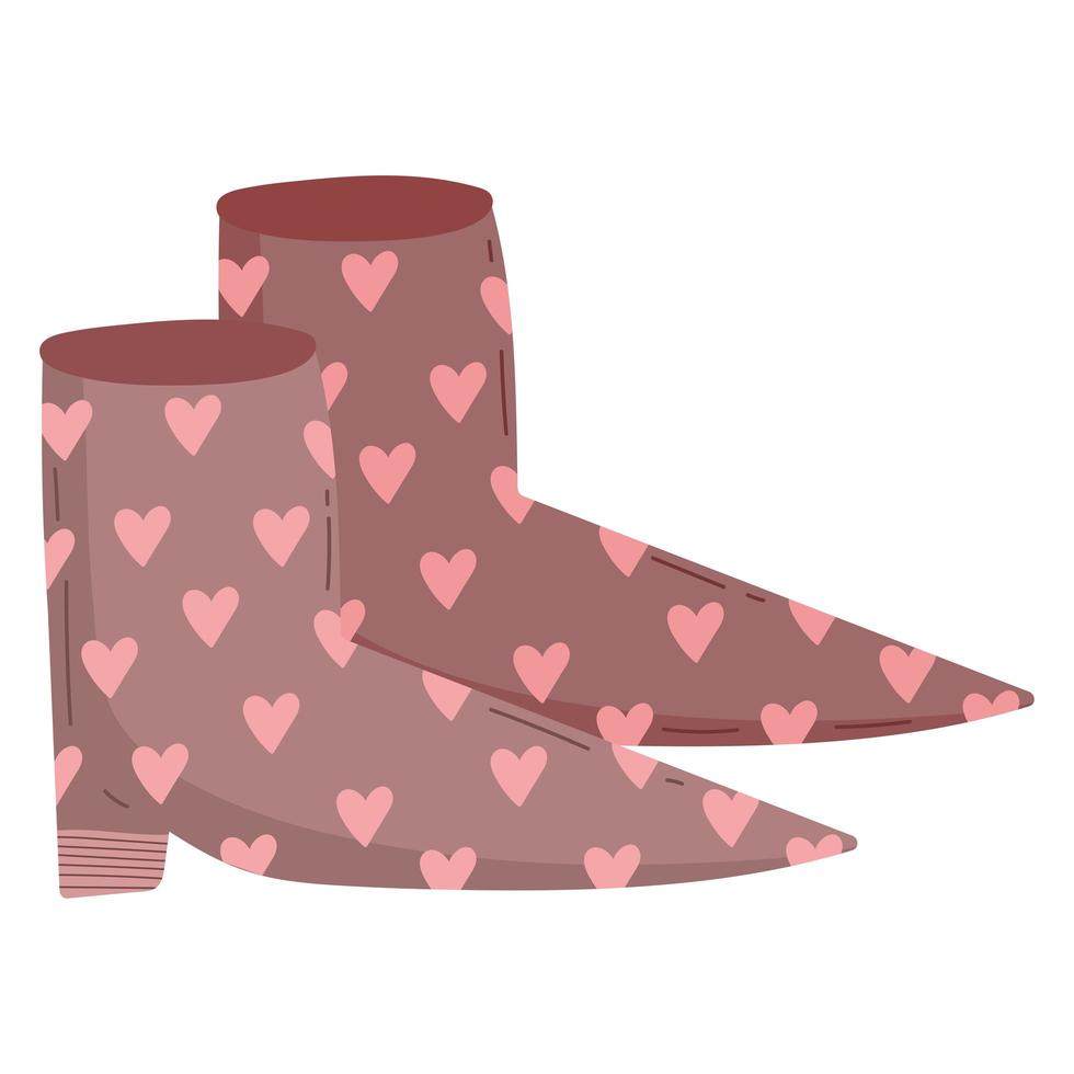 boots with hearts vector