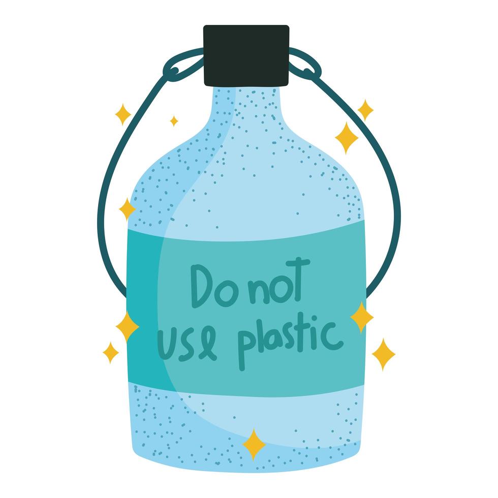 do not use plastic text bottle vector