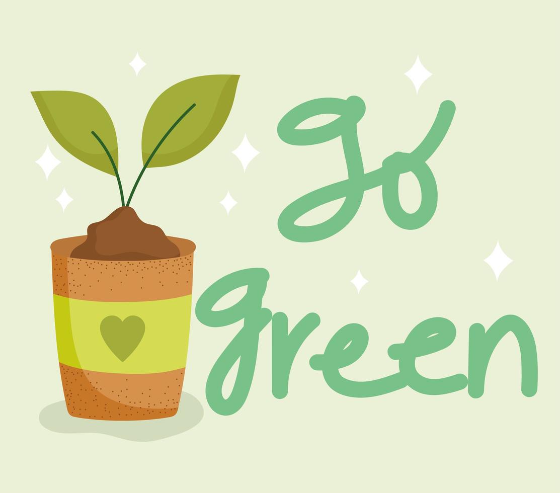 pot leaf go green vector