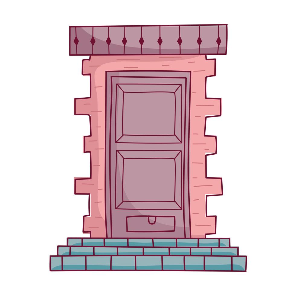 door bricks and steps vector