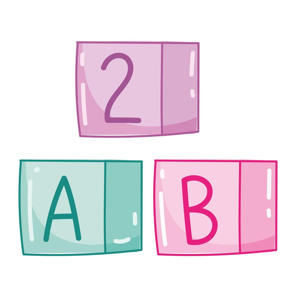 cubos del alfabeto de la escuela vector