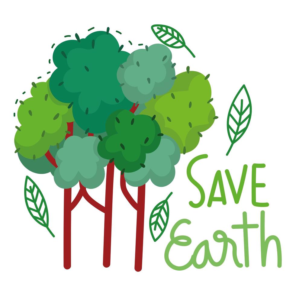 save earth and trees vector