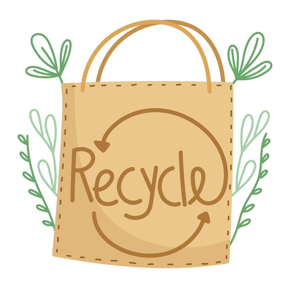 bolsa de papel reciclar vector