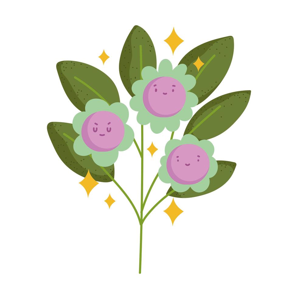 dibujos animados de flores lindas vector