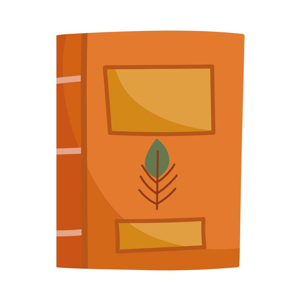 book with leaf in cover vector