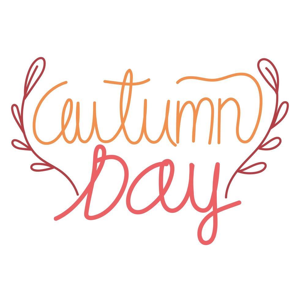 autumn day handwriting text vector