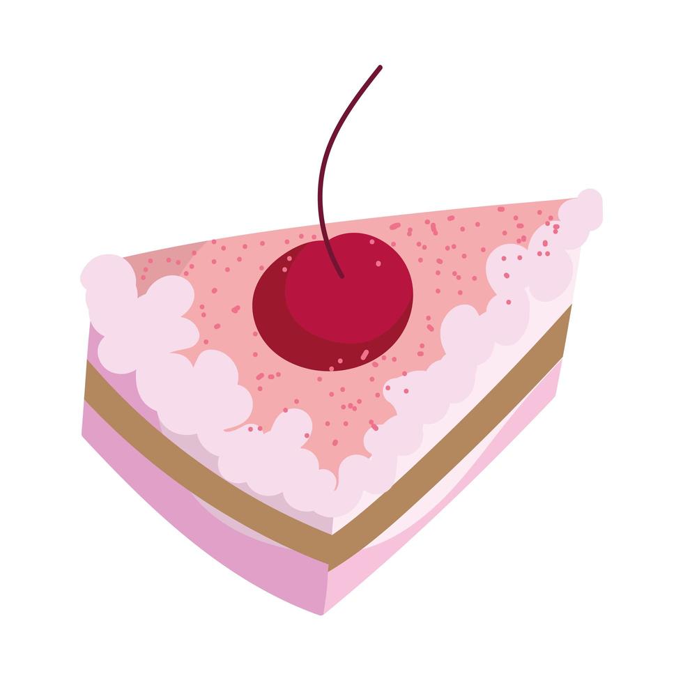 slice sweet cake vector
