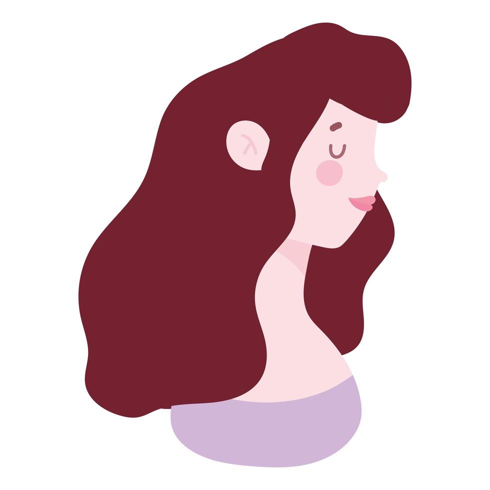 woman portrait cartoon vector