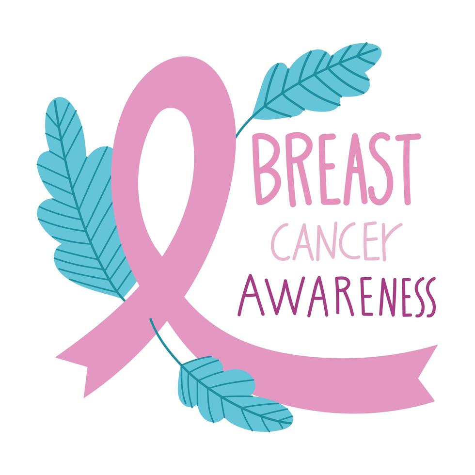 breast cancer awareness text vector