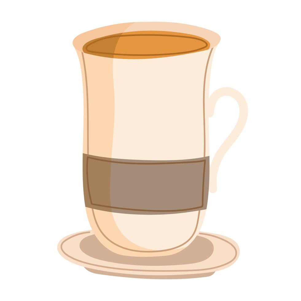 mug with coffee on dish vector