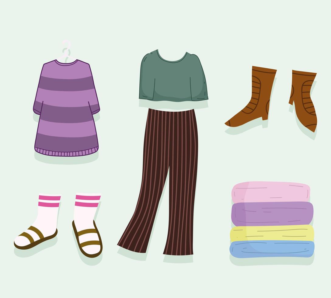 shopping, outfits female vector