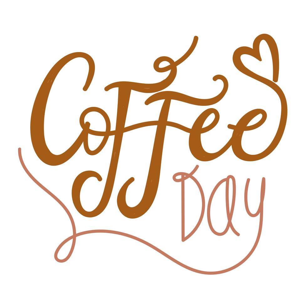 coffee day lettering typography vector