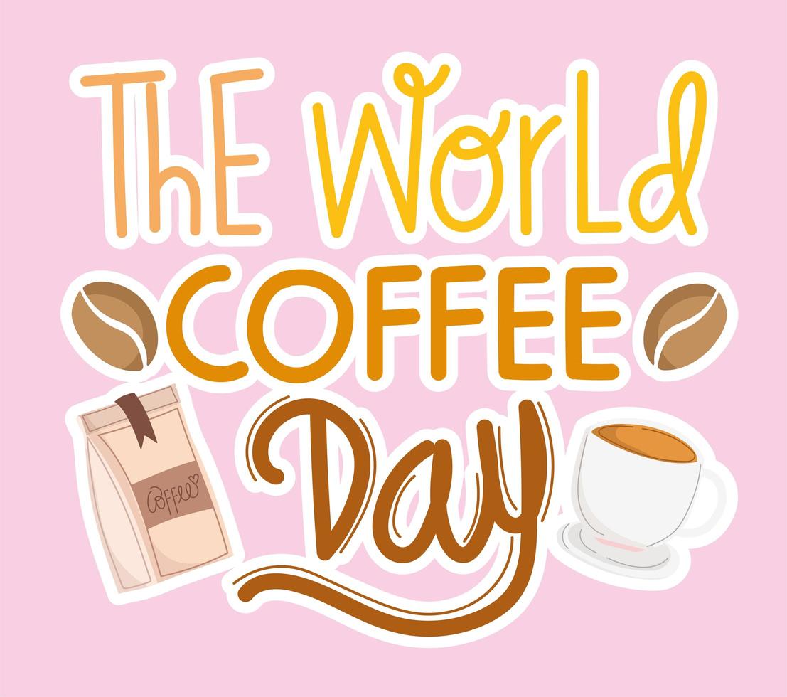 world coffee day card 3677475 Vector Art at Vecteezy