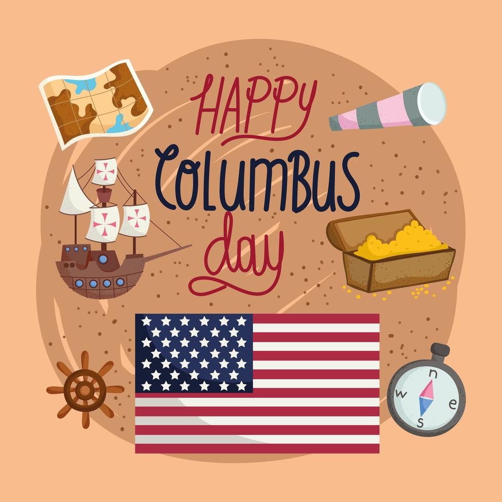 Columbus Day card vector