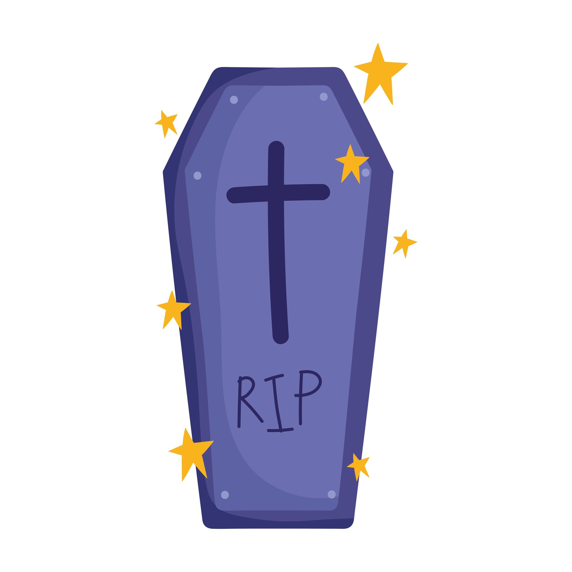 coffin with cross 3677536 Vector Art at Vecteezy