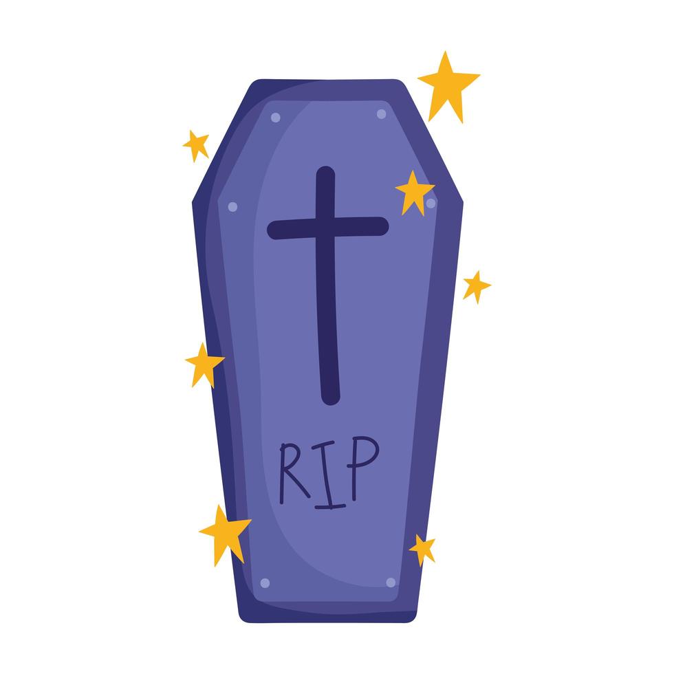 coffin with cross vector