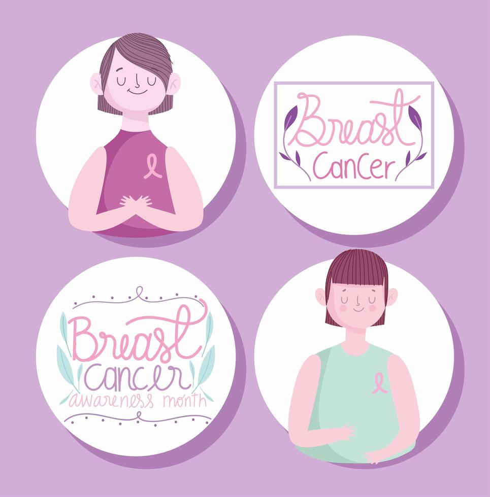 cáncer de mama y sobreviviente vector