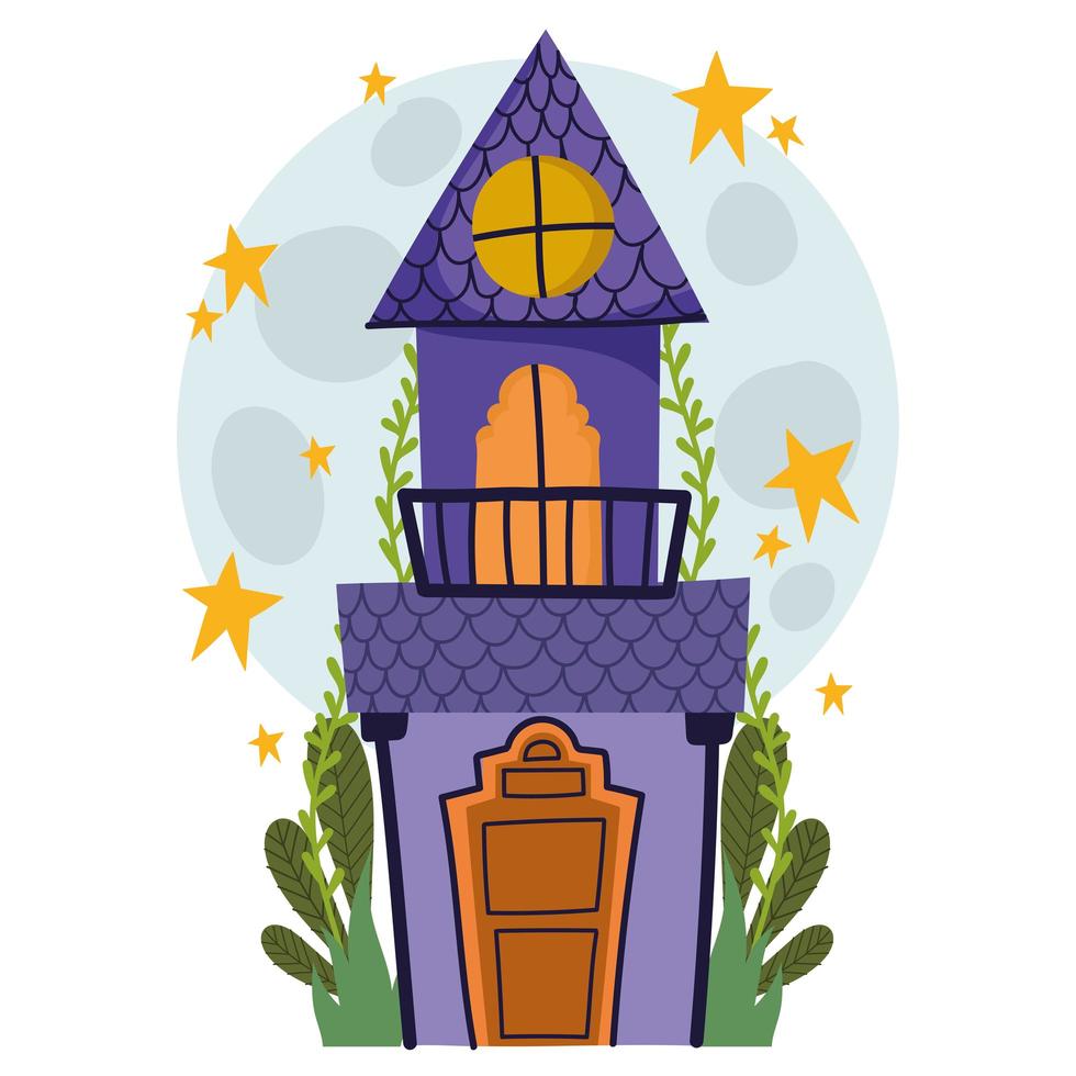 castle magic cartoon vector