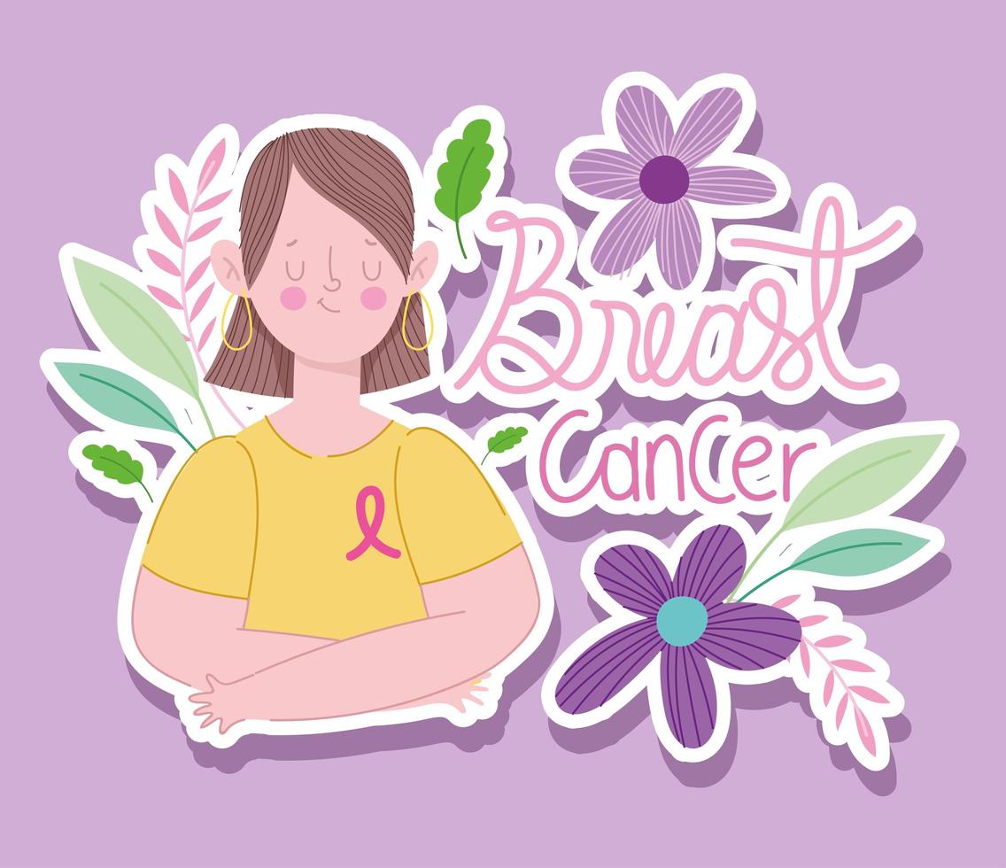 breast cancer greeting card vector