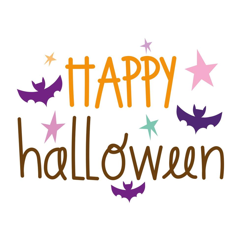 happy halloween calligraphy vector