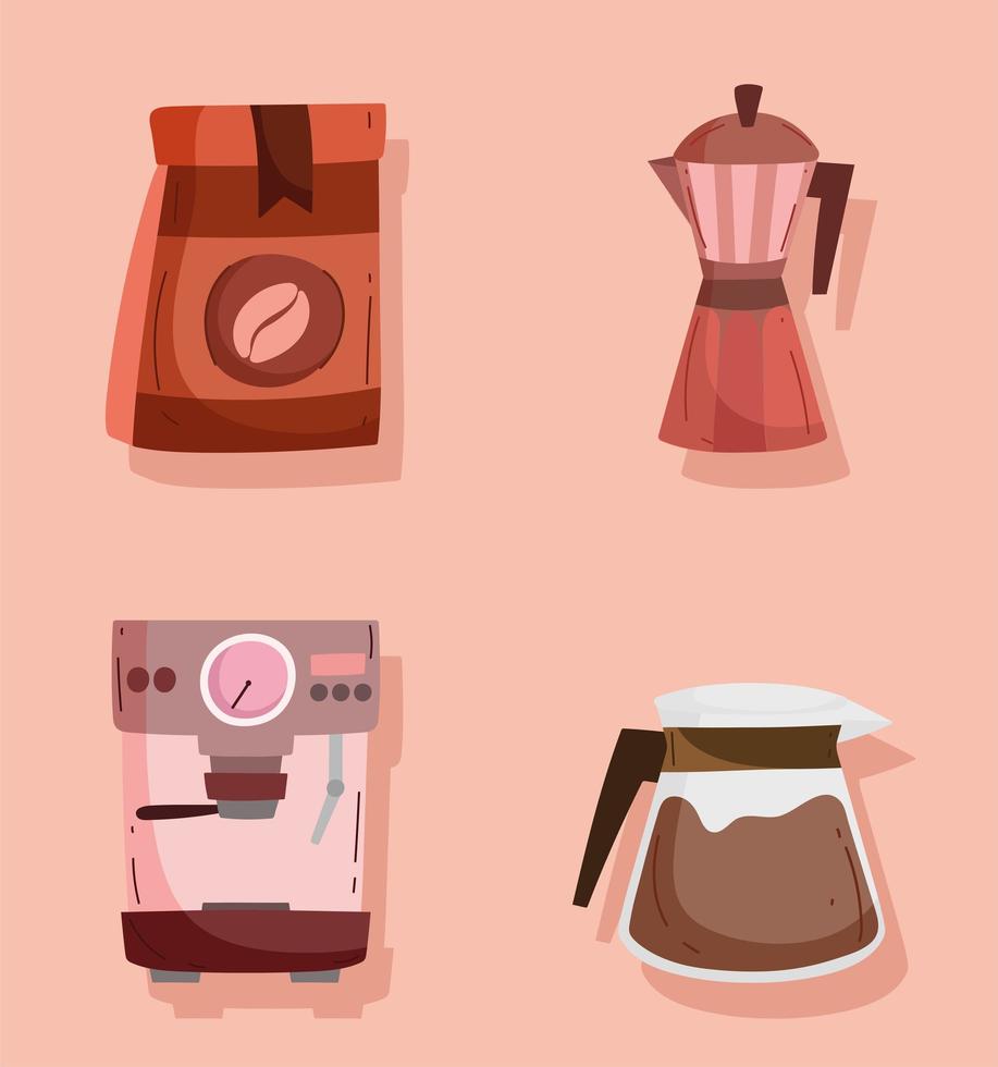 coffee icons collection vector