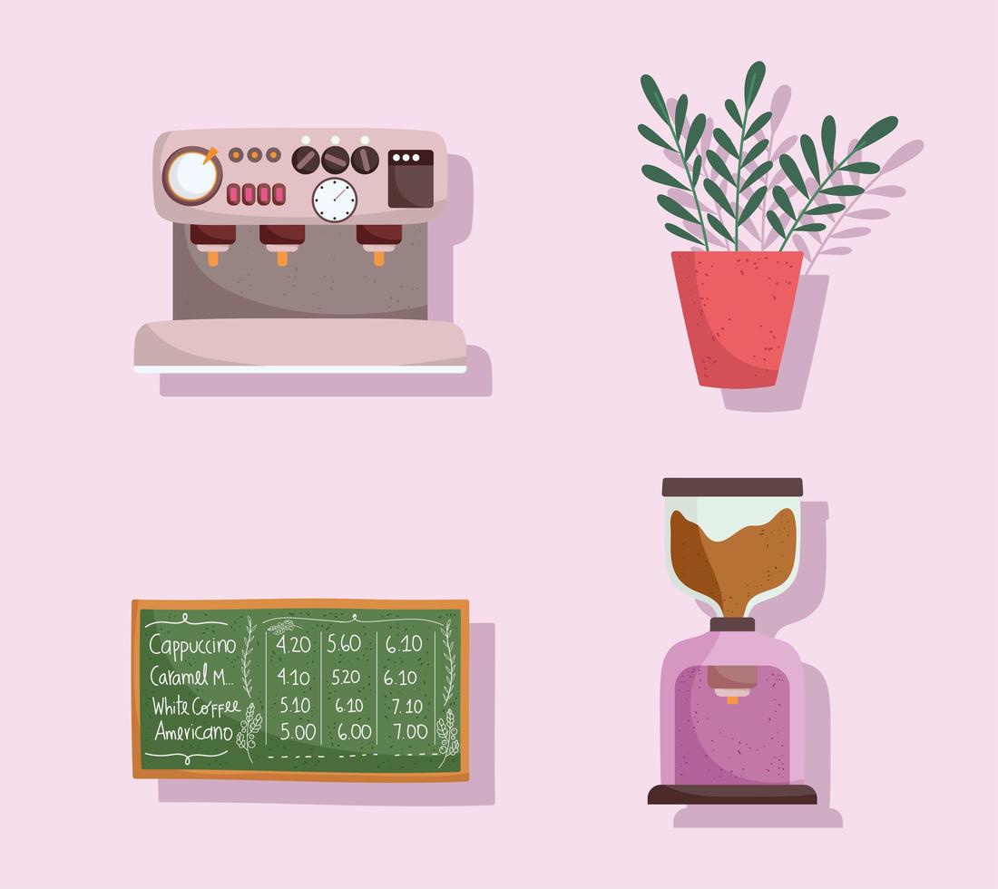 coffee shop icons vector