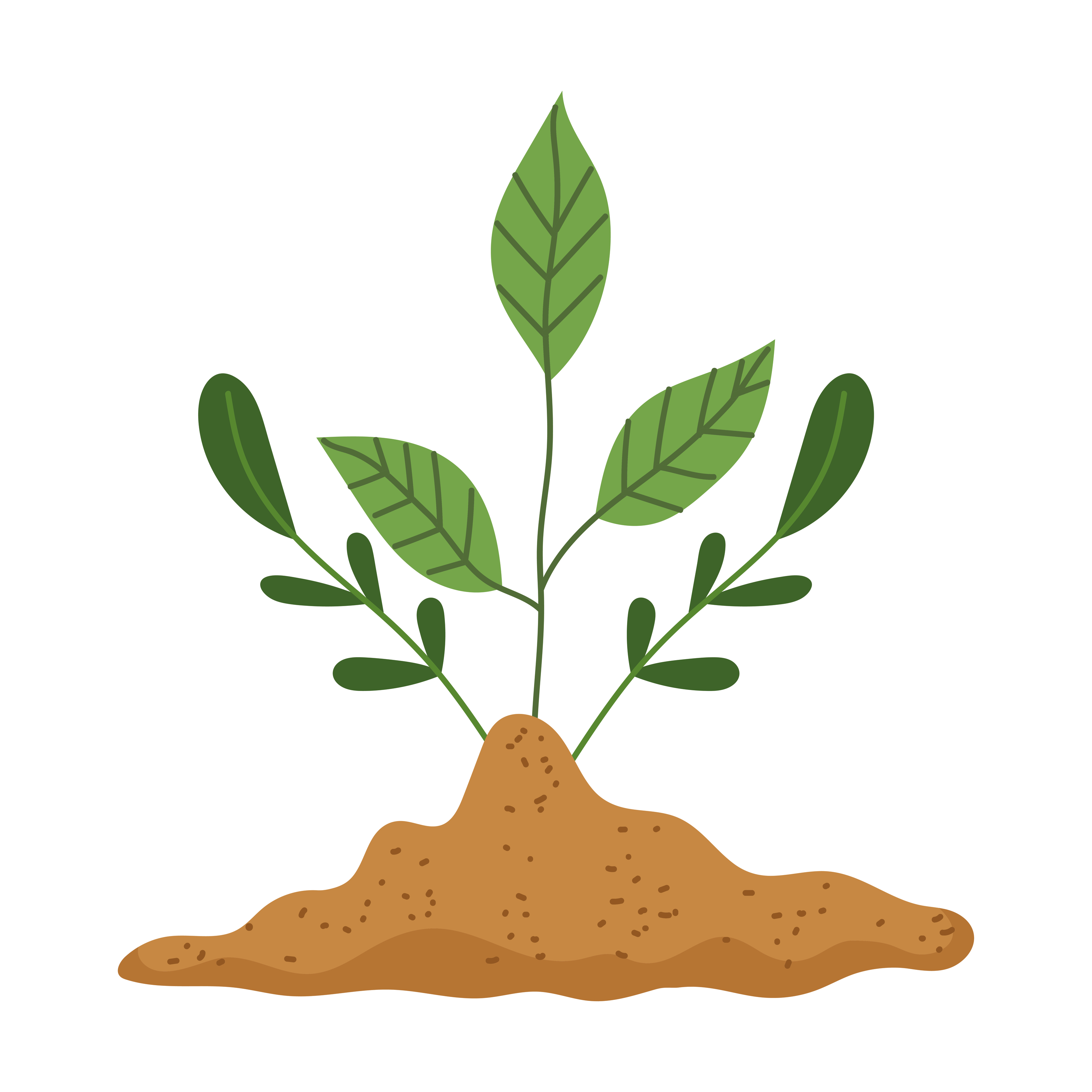 growing plant in soil 3677646 Vector Art at Vecteezy