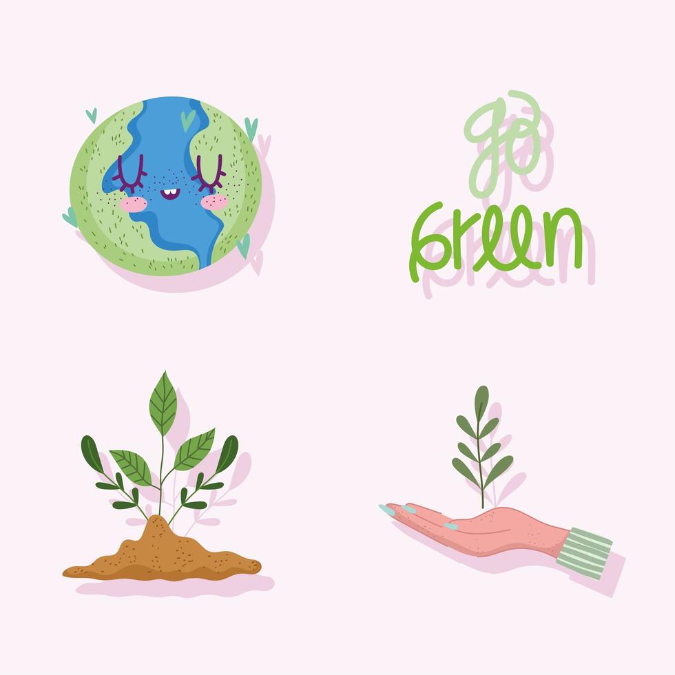 icons go green vector