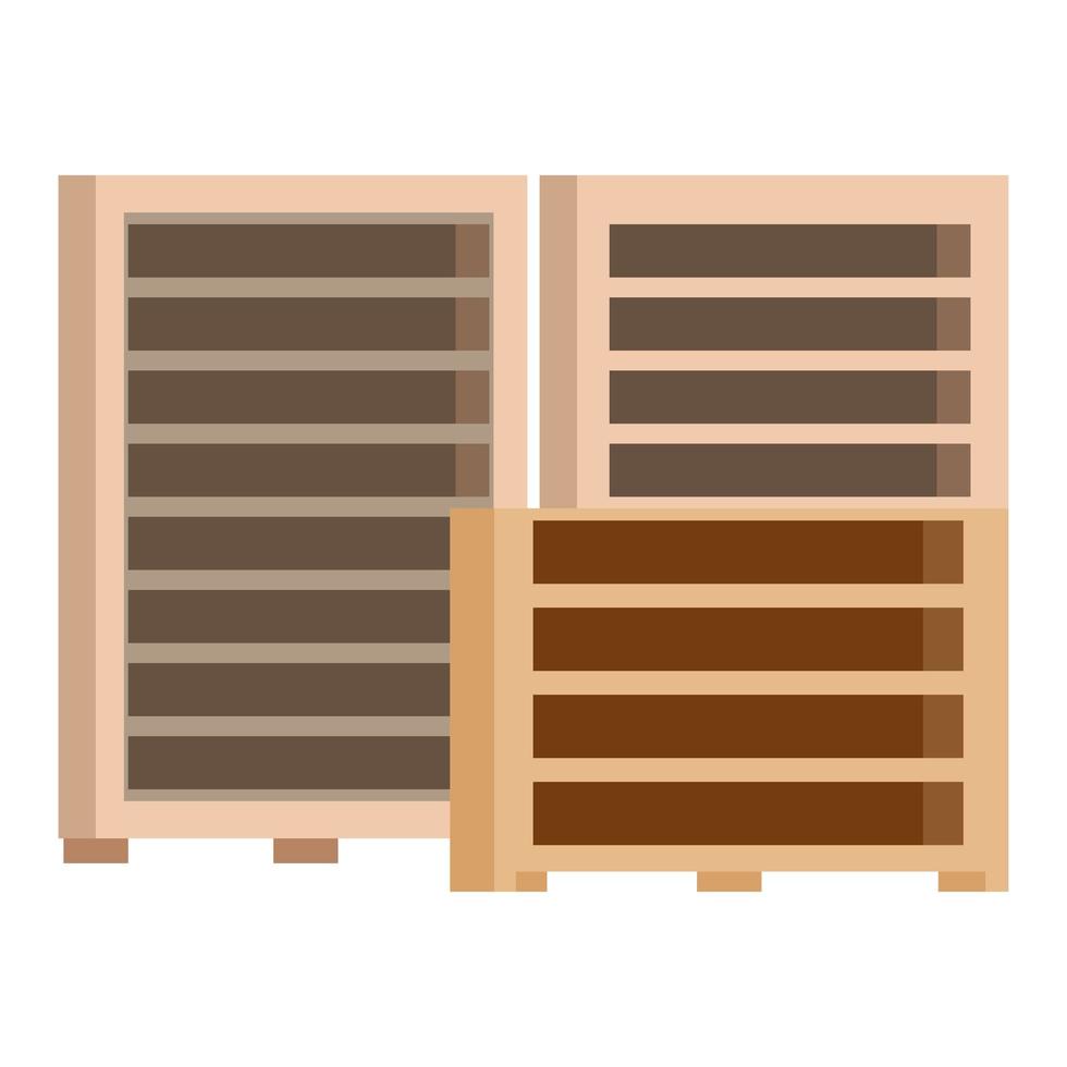 wooden shelves storage vector