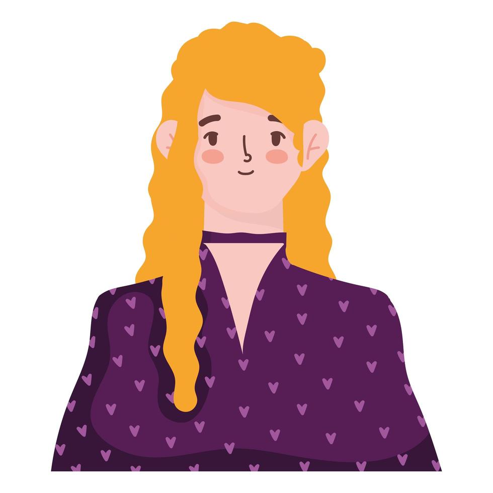 personaje de mujer rubia vector