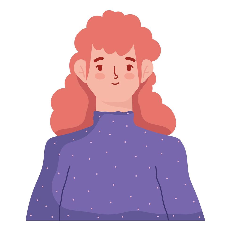 young woman hairred vector